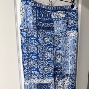 Blue and White Patterned Maxi Dress